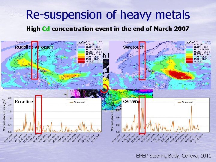 Re-suspension of heavy metals High Cd concentration event in the end of March 2007