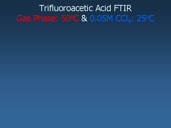 Trifluoroacetic Acid FTIR Gas Phase: 50 o. C & 0. 05 M CCl 4: