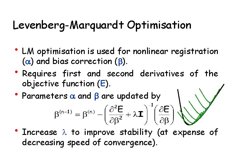 Levenberg-Marquardt Optimisation • LM optimisation is used for nonlinear registration • • (a) and