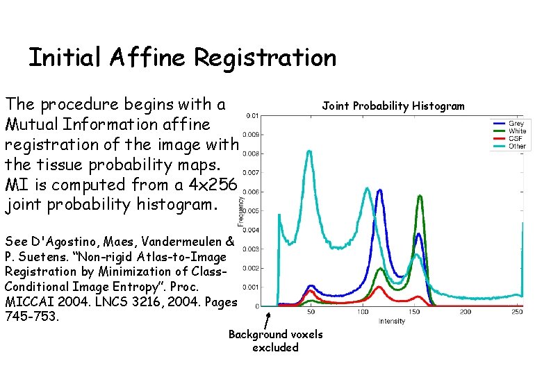 Initial Affine Registration The procedure begins with a Mutual Information affine registration of the