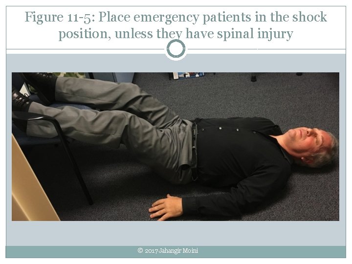 Figure 11 -5: Place emergency patients in the shock position, unless they have spinal
