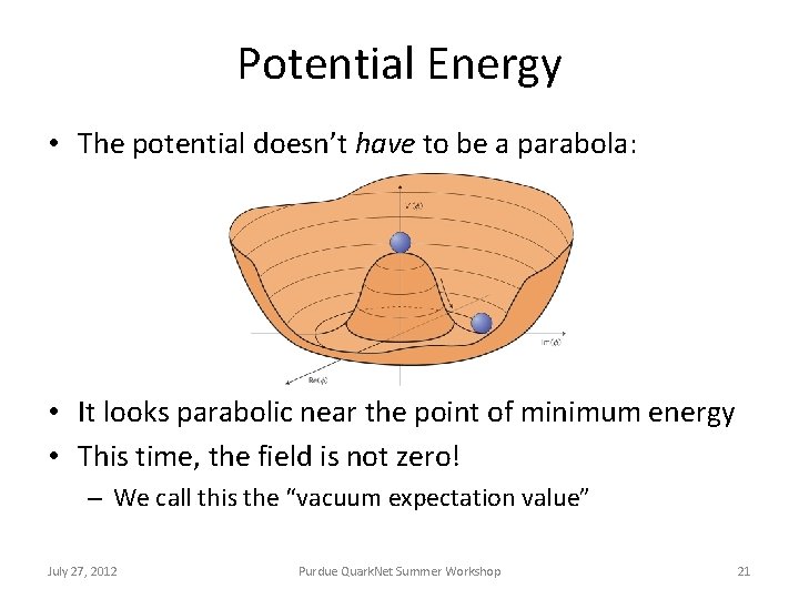 Potential Energy • The potential doesn’t have to be a parabola: • It looks
