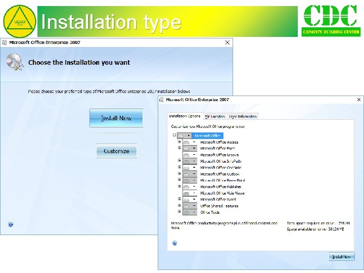 Installation type 