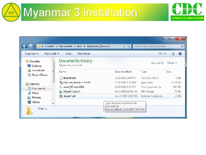 Myanmar 3 installation 