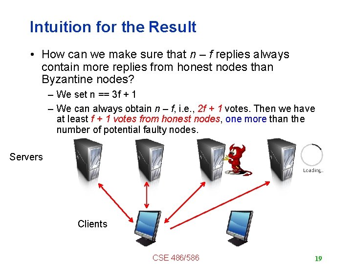 Intuition for the Result • How can we make sure that n – f