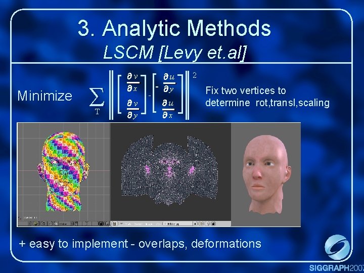 3. Analytic Methods LSCM [Levy et. al] Minimize S T v x v y
