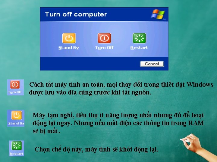 Cách tắt máy tính an toàn, mọi thay đổi trong thiết đặt Windows được