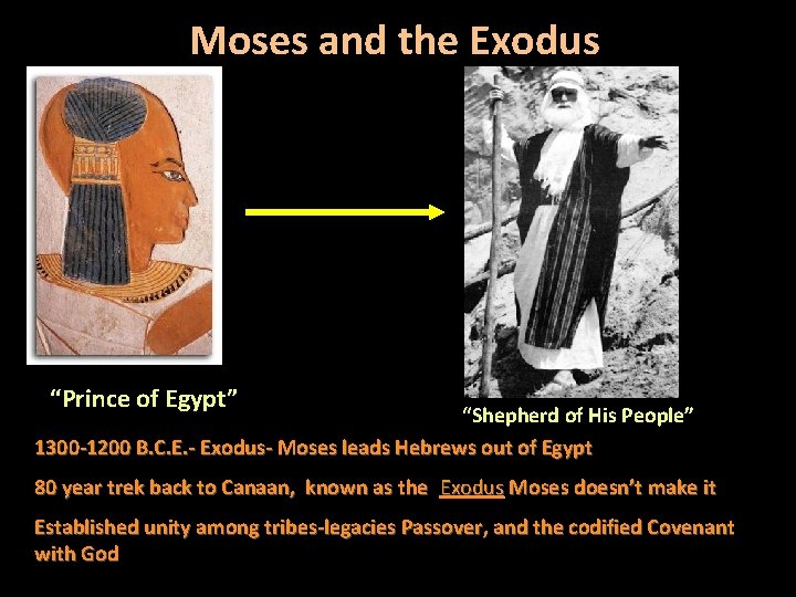 Moses and the Exodus “Prince of Egypt” “Shepherd of His People” 1300 -1200 B.
