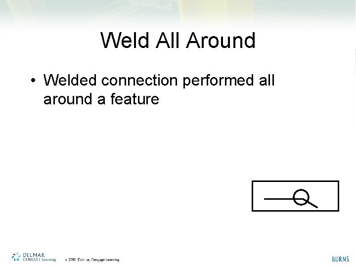 Weld All Around • Welded connection performed all around a feature 