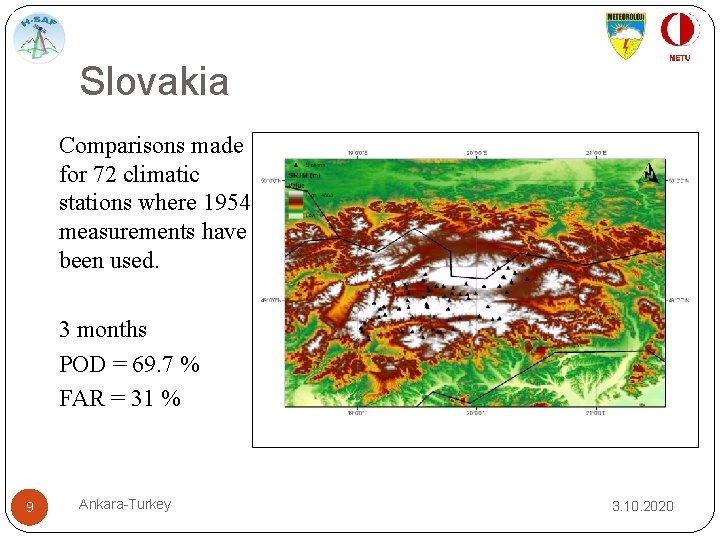 Slovakia Comparisons made for 72 climatic stations where 1954 measurements have been used. 3