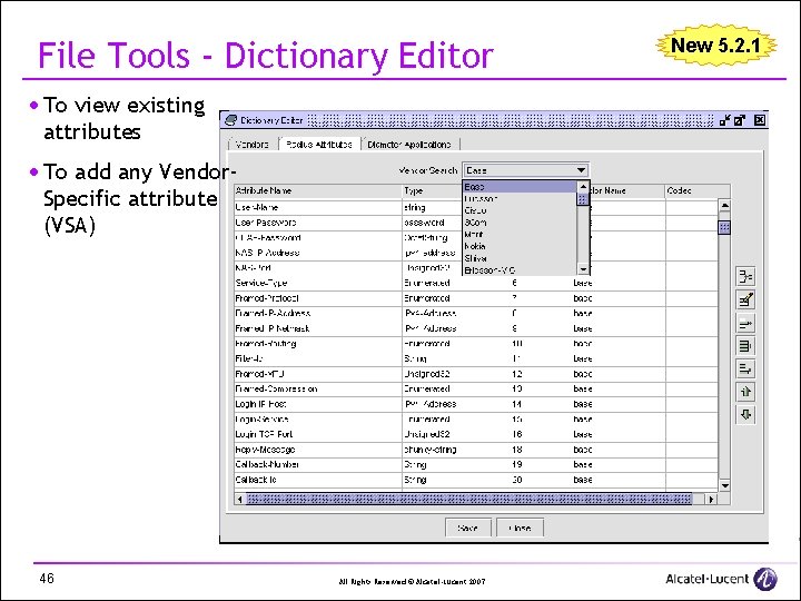 File Tools - Dictionary Editor · To view existing attributes · To add any