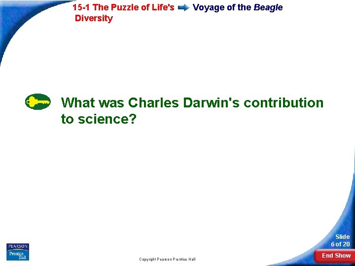 15 -1 The Puzzle of Life's Diversity Voyage of the Beagle What was Charles