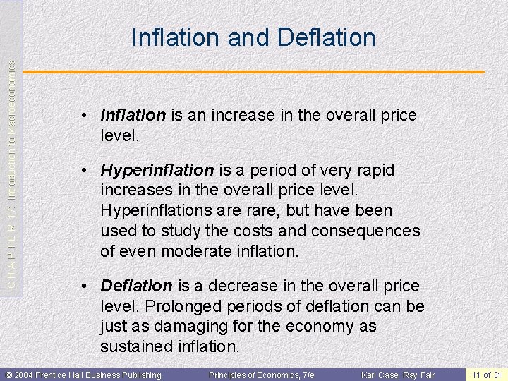 C H A P T E R 17: Introduction to Macroeconomics Inflation and Deflation