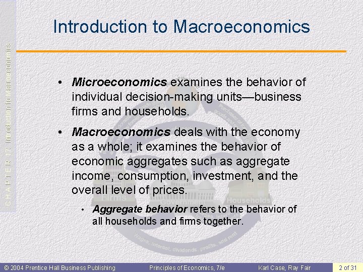 C H A P T E R 17: Introduction to Macroeconomics • Microeconomics examines