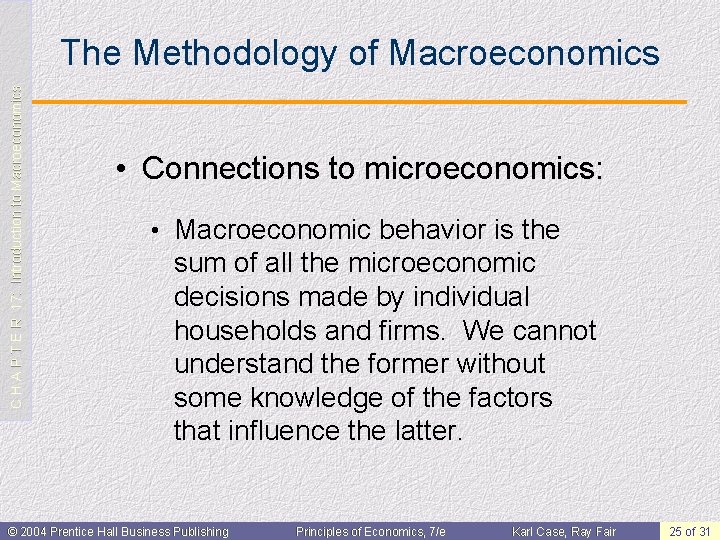C H A P T E R 17: Introduction to Macroeconomics The Methodology of