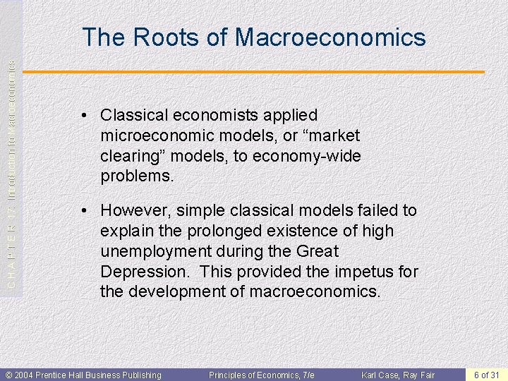C H A P T E R 17: Introduction to Macroeconomics The Roots of