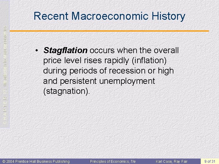 C H A P T E R 17: Introduction to Macroeconomics Recent Macroeconomic History
