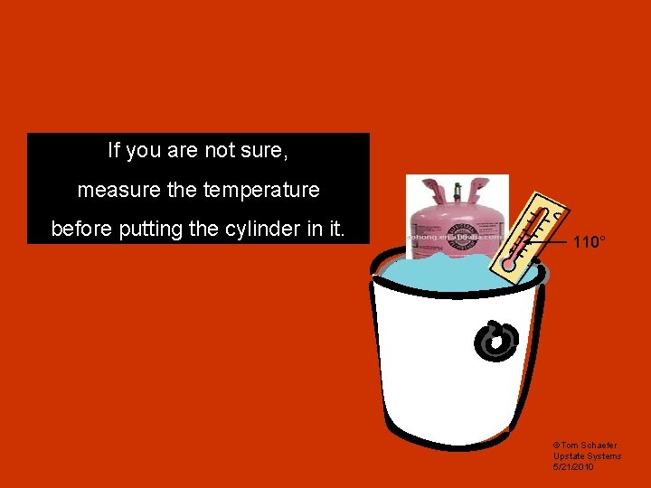 If you are not sure, measure the temperature before putting the cylinder in it.