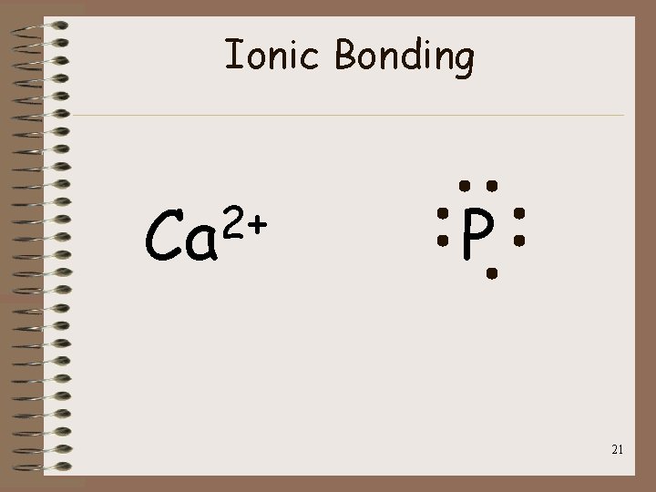 Ionic Bonding 2+ Ca P 21 