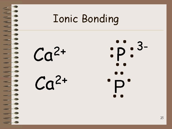 Ionic Bonding 2+ Ca P 3 - 25 