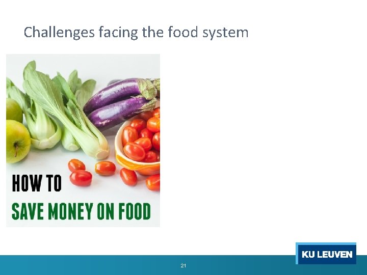 Challenges facing the food system 21 
