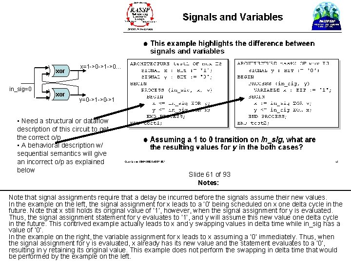 xor in_sig=0 xor x=1 ->0 ->1 ->0… y=0 ->1 ->0 ->1 • Need a