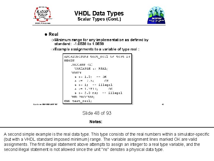  Slide 48 of 93 Notes: A second simple example is the real data