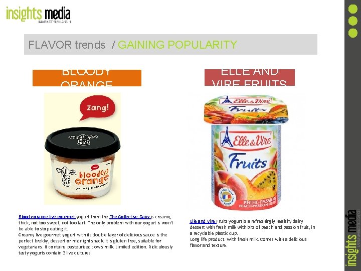 FLAVOR trends / GAINING POPULARITY BLOODY ORANGE Bloody orange live gourmet yogurt from the