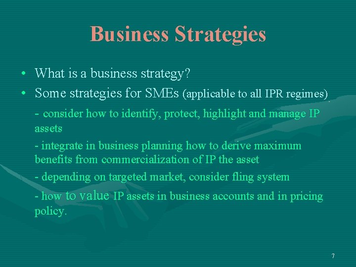 Business Strategies • What is a business strategy? • Some strategies for SMEs (applicable