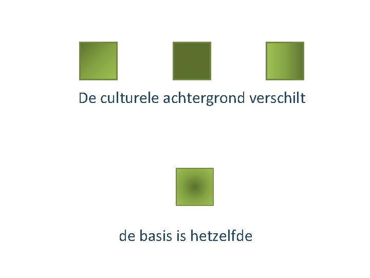 De culturele achtergrond verschilt de basis is hetzelfde 