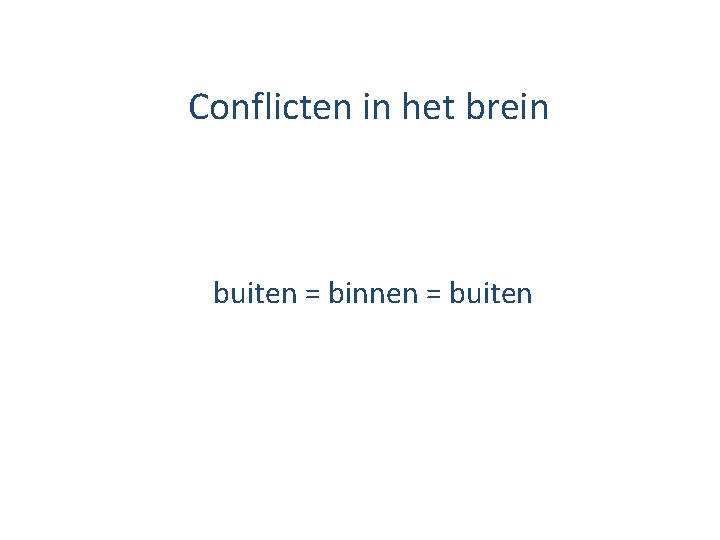 Conflicten in het brein buiten = binnen = buiten 