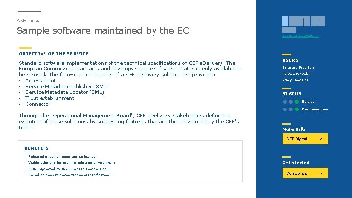 Software Sample software maintained by the EC Back to Service offering > OBJECTIVE OF