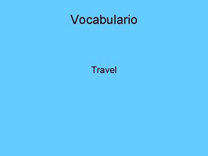 Vocabulario Travel 