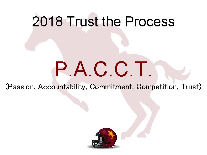 2018 Trust the Process P. A. C. C. T. (Passion, Accountability, Commitment, Competition, Trust)