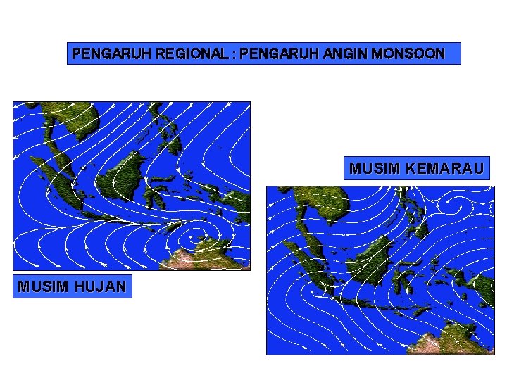 PENGARUH REGIONAL : PENGARUH ANGIN MONSOON MUSIM KEMARAU MUSIM HUJAN 