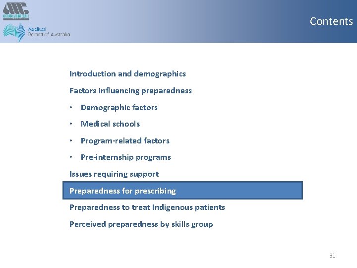 Contents Introduction and demographics Factors influencing preparedness • Demographic factors • Medical schools •