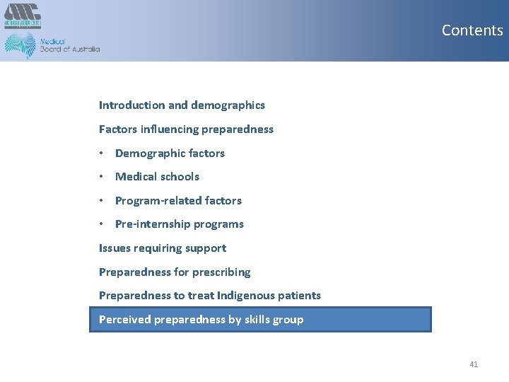 Contents Introduction and demographics Factors influencing preparedness • Demographic factors • Medical schools •