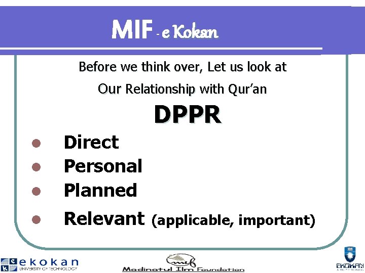 MIF e Kokan - Before we think over, Let us look at Our Relationship