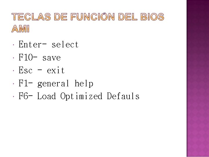  Enter- select F 10 - save Esc - exit F 1 - general