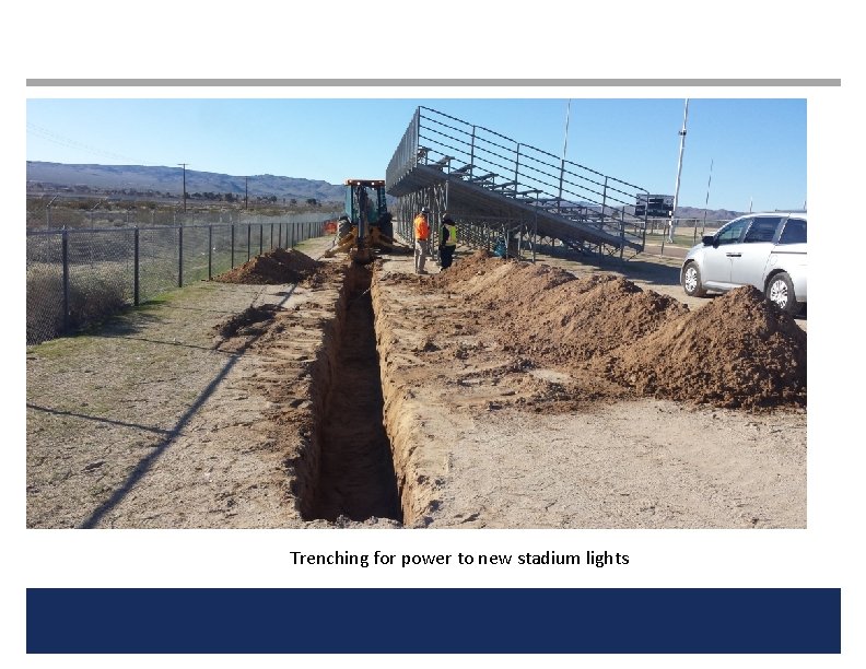 Trenching for power to new stadium lights 