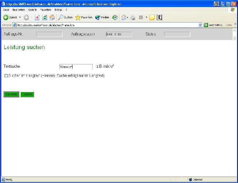Auftragsbearbeitung im SAP (jw. LIMS) jw Thomas Mickley 27. 03 Webbasiertes Dienstleistungs-Bestell-System Seite 17
