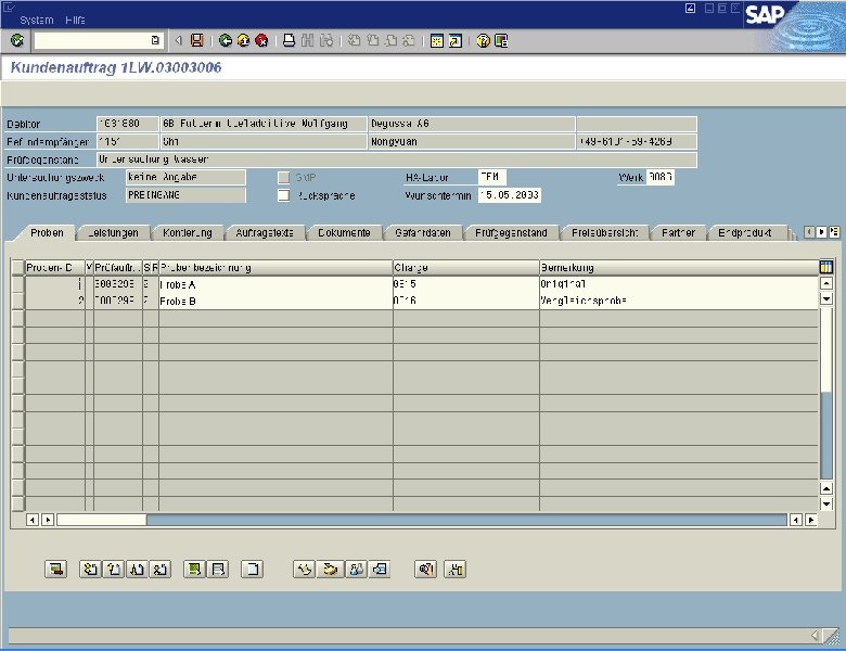 Auftragsbearbeitung im SAP (jw. LIMS) jw Thomas Mickley 27. 03 Webbasiertes Dienstleistungs-Bestell-System Seite 23