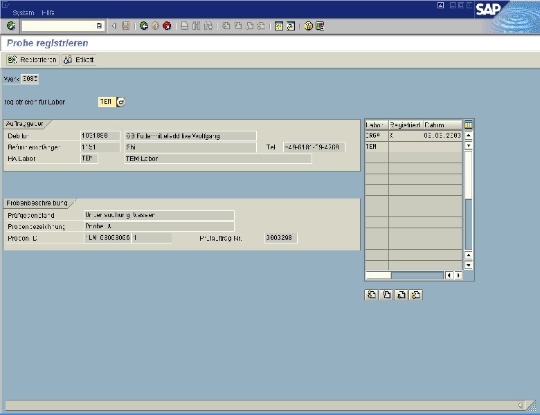 Auftragsbearbeitung im SAP (jw. LIMS) jw Thomas Mickley 27. 03 Webbasiertes Dienstleistungs-Bestell-System Seite 24