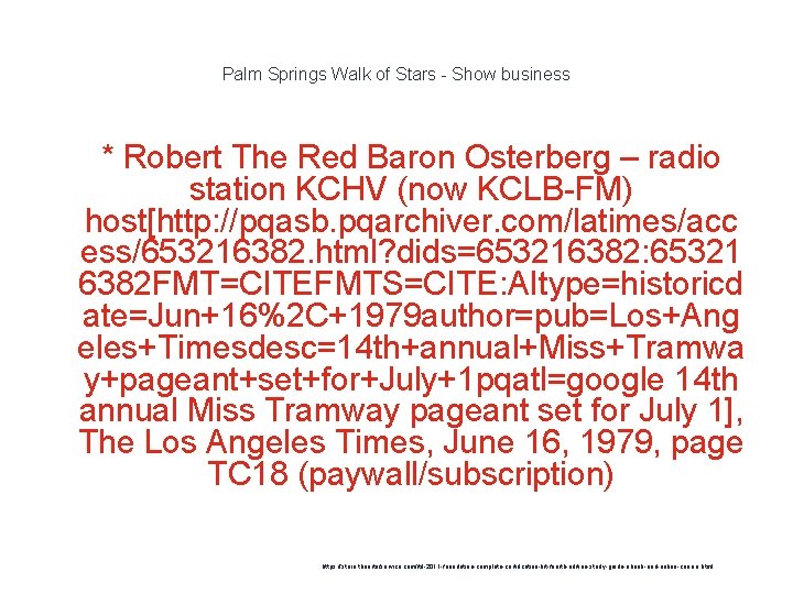 Palm Springs Walk of Stars - Show business 1 * Robert The Red Baron