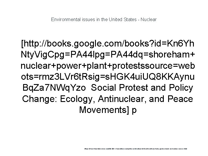 Environmental issues in the United States - Nuclear 1 [http: //books. google. com/books? id=Kn