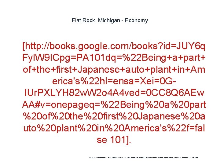 Flat Rock, Michigan - Economy 1 [http: //books. google. com/books? id=JUY 6 q Fyl.