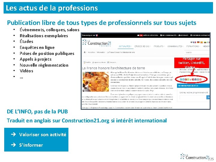 Les actus de la professions Publication libre de tous types de professionnels sur tous