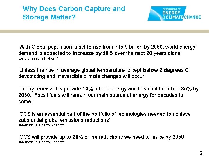 Why Does Carbon Capture and Storage Matter? ‘With Global population is set to rise
