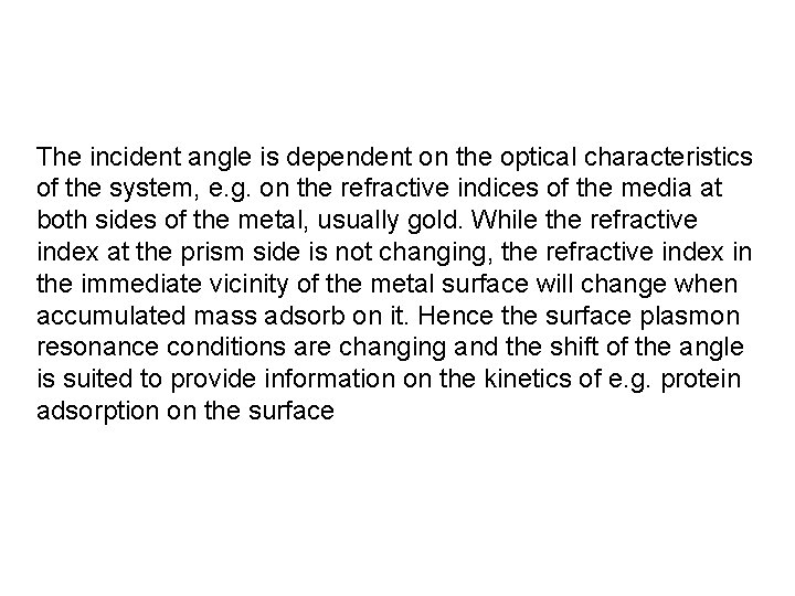 The incident angle is dependent on the optical characteristics of the system, e. g.