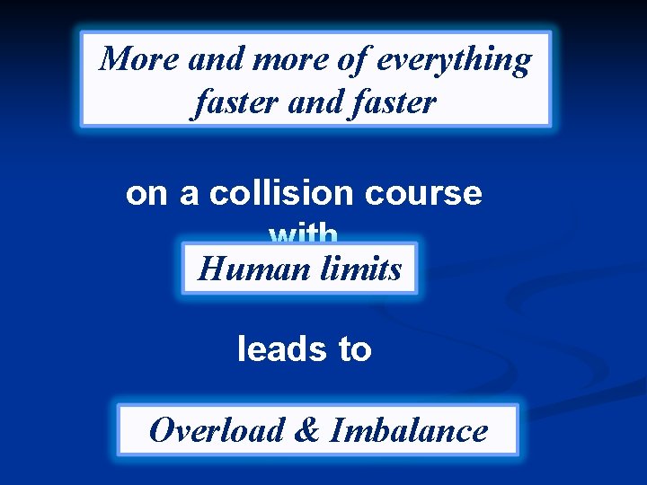 More and more of everything faster and faster on a collision course with Human